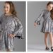 Sukienka dla dziewczynki z falbanami w kolorze srebrnym