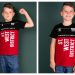 T-shirt dla chłopca z nadrukiem w kolorze czerwono-granatowym